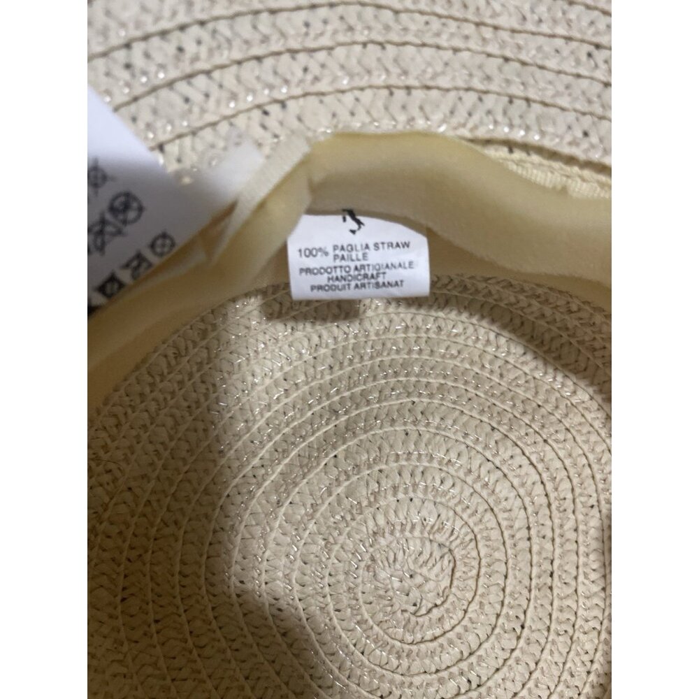 Elisa Cavaletti Italy Handcrafted Lace Embellished Straw Hat 100% Paglia Cottage - Picture 2 of 10